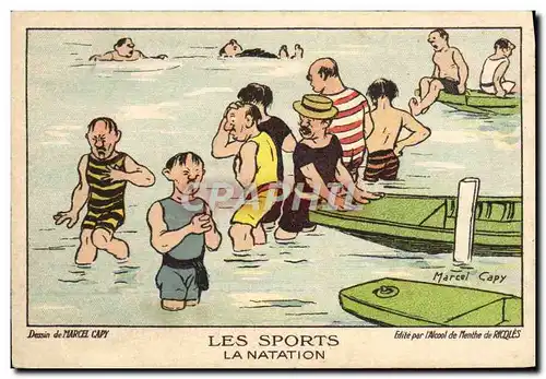 Cartes postales La natation Ricqles