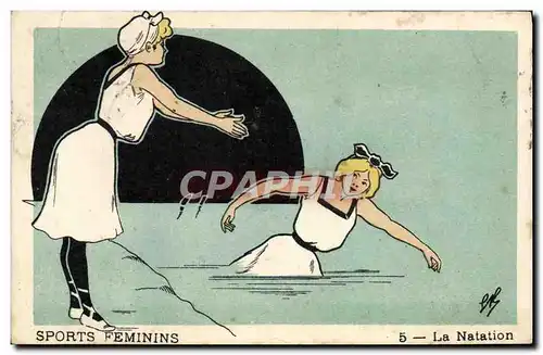 Cartes postales Les sports feminins La natation