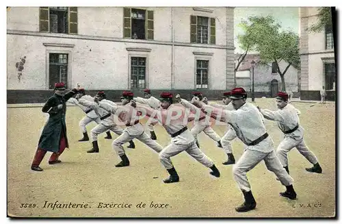 Cartes postales Infanterie Exercice de boxe