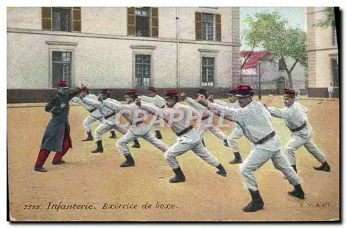 Cartes postales Infanterie Exercice de boxe