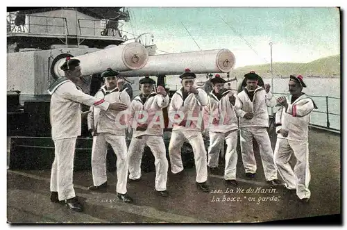 Cartes postales Boxe La vie du marin La boxe en garde