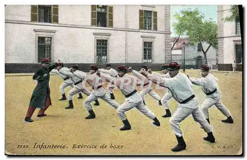 Cartes postales Infanterie Exercice de boxe