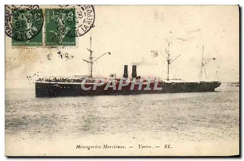 Cartes postales Bateau Paquebot Messageries Maritimes Yarra