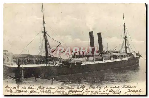 Cartes postales Bateau Paquebot Saint Nazaire Le paquebot Le Versailles sortant du port