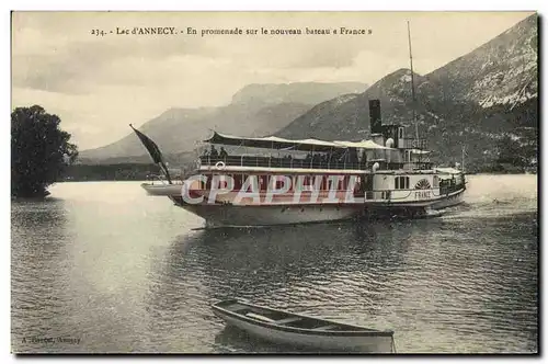 Cartes postales Bateau Lac d&#39Annecy En promenade sur le nouveau bateau France