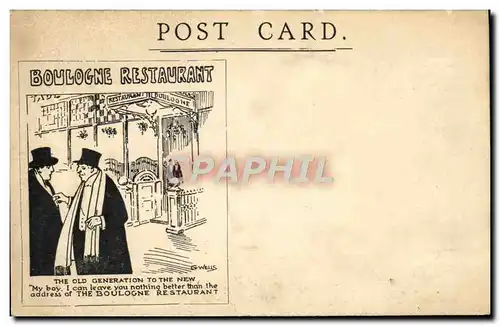 Cartes postales Fantaisie Illustrateur Boulogne Restaurant Gerrard street London