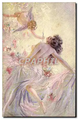 Cartes postales Fantaisie Illustrateur Follia Femme Ange