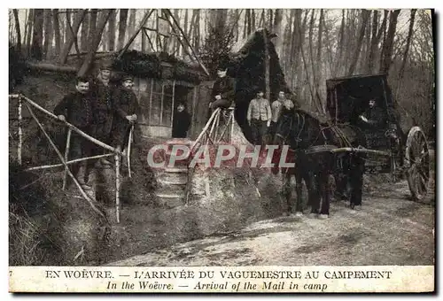 Cartes postales Militaria En Woevre L&#39arrivee du vaguemestre au campement