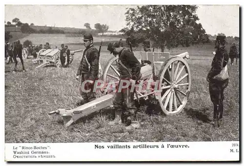 Cartes postales Militaria Nos vaillants artilleurs a l&#39oeuvre Canon