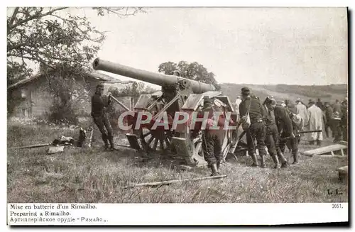 Cartes postales Militaria Mise en batterie d&#39un Rimailho