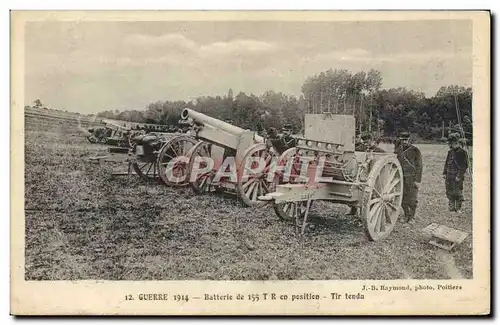 Cartes postales Militaria Batterie de 155 TR en position Tir tendu