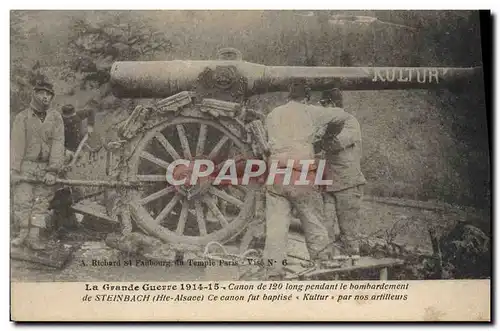 Ansichtskarte AK Militaria Canon de 120 long pendant le bombardement