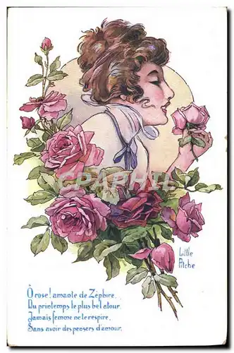 Cartes postales Fantaisie Illustrateur Little Pitche Femme