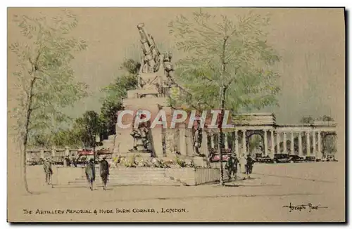 Cartes postales Fantaisie Illustrateur The artillery Memorial & Hyde Park Corner London