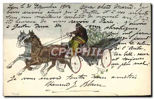 Cartes postales Fantaisie Illustrateur Caleche Cheval