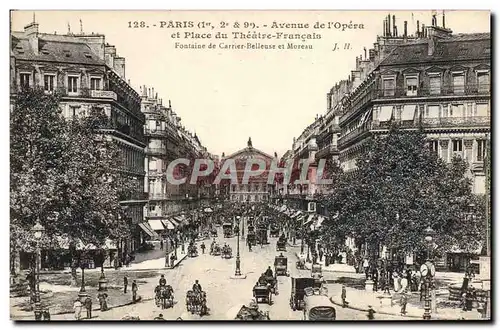 Cartes postales Paris Avenue de L&#39Opera et Place du Theatre Francais