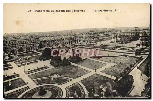 Cartes postales Paris Le Jardin des Tuileres Panorama