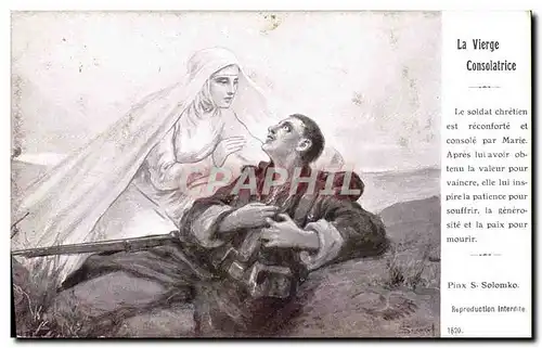 Cartes postales La vierge consolatrice Militaria