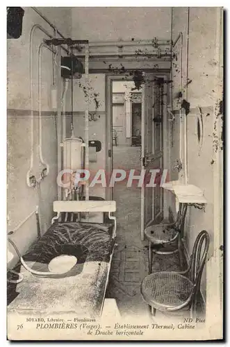 Cartes postales Thermalisme Plombieres Cabine de douche horizontale