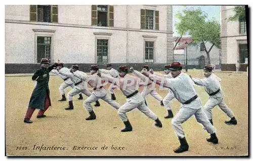 Cartes postales Boxe Infanterie Militaria