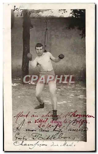 CARTE PHOTO Boxe Gaston Fassebois Champion du Midi