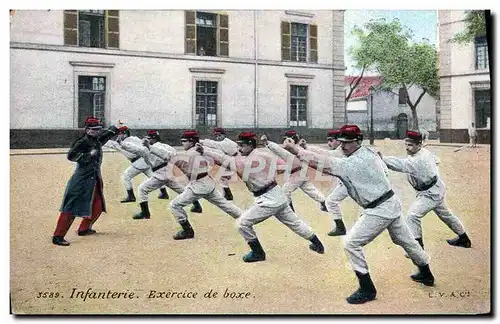 Cartes postales Boxe Infanterie Exercice Militaria