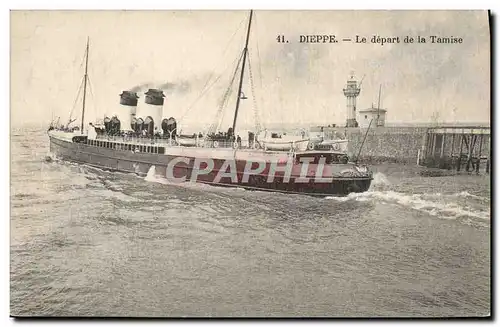 Cartes postales Bateau Dieppe Le depart de la Tamise