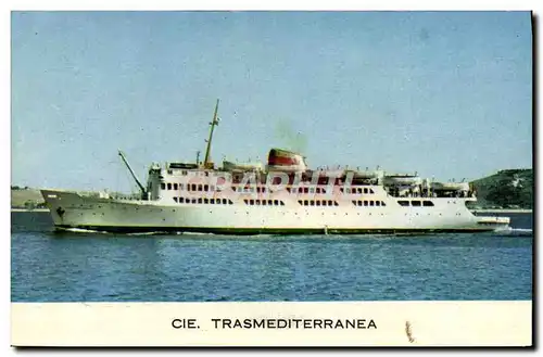 Cartes postales Bateau Paquebot Cie Trasmediterranea Traversee du detroit de Gibraltar Courrier Algeciras Tanger