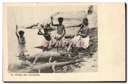 Cartes postales La chasse aux crocodiles