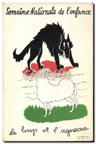 Ansichtskarte AK Semaine nationale de l&#39enfance Le loup et l&#39agneau