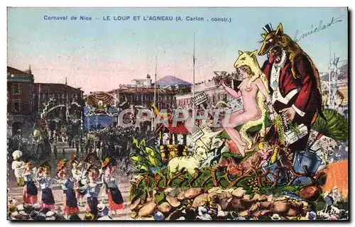 Cartes postales Carnaval de Nice Le loup et l&#39agneau