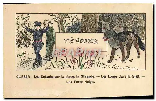 Cartes postales Loup Fevrier Enfants