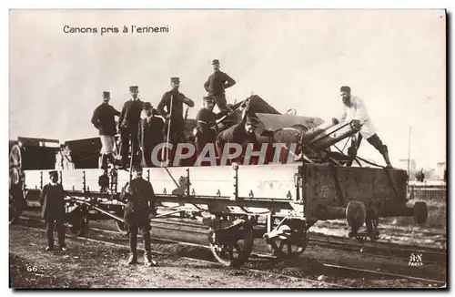 Cartes postales Militaria Canons pris a l&#39ennemi