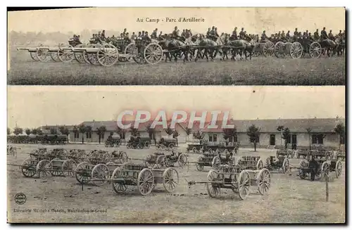 Cartes postales Militaria Au camp Parc d&#39artillerie