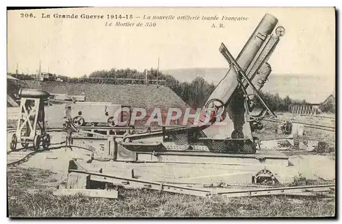 Cartes postales Militaria La nouvelle artillerie lourde francaise Le mortier de 350