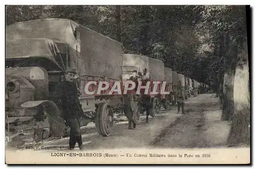 Ansichtskarte AK Militaria Ligny en Barrois Un convoi militaire dans le parc en 1916