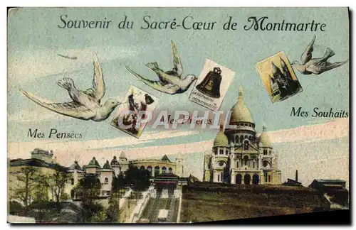 Ansichtskarte AK Souvenir Du Sacre Coeur De Montmartre Colombe