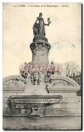 Cartes postales Lyon La Statue De La Republique