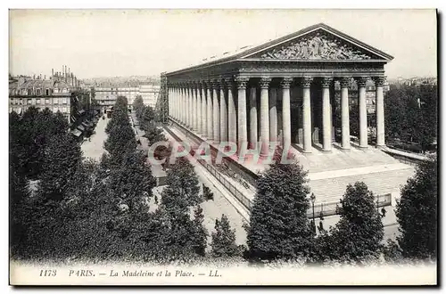 Cartes postales Paris La Madeleine et la Place