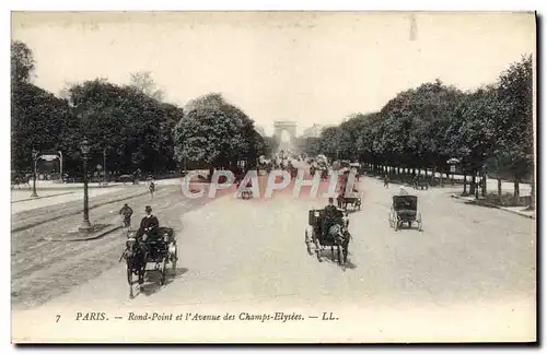 Cartes postales Paris Rond Point et l'Avenue des Champs Elysees