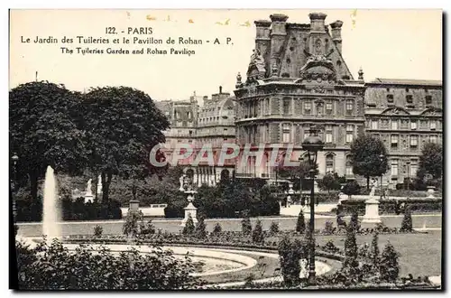 Cartes postales Paris Le Jardin des Tuileries et le Pavillon de Rohan