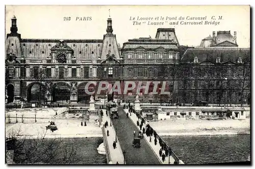 Ansichtskarte AK Paris Le Louvre et le pont du Carousel