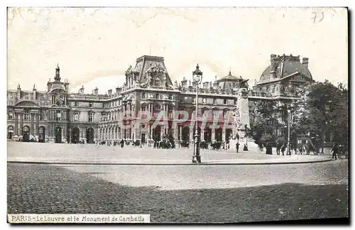 Ansichtskarte AK Paris Le Louvre et le monument de Gambetta