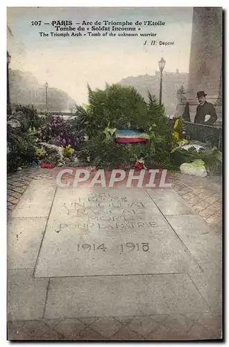 Ansichtskarte AK Paris Arc de Triomphe de l&#39Etoile Tombe du soldat inconnu Militaria