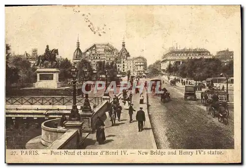 Ansichtskarte AK Paris Pont Neuf et Statue d&#39hneri IV