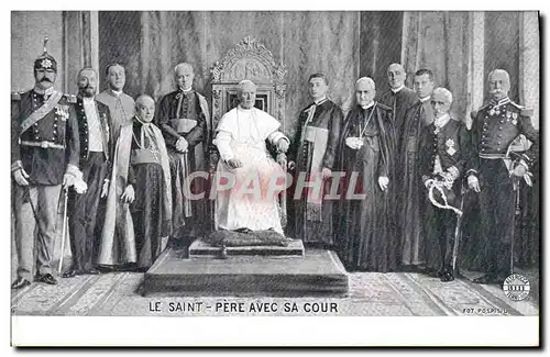 Cartes postales Pape Le Saint Pere avec sa cour
