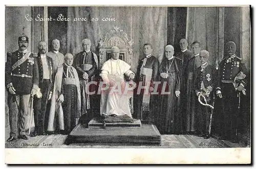 Cartes postales Pape Le Saint Pere avec sa cour