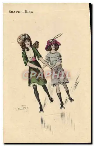 Cartes postales Enfants Patins a roulettes Skating Rink