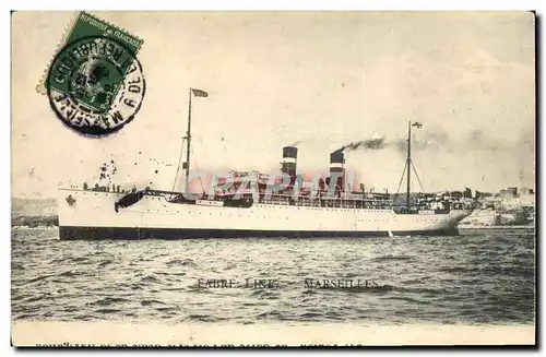 Cartes postales Bateau Paquebot Fabre Line Marseilles