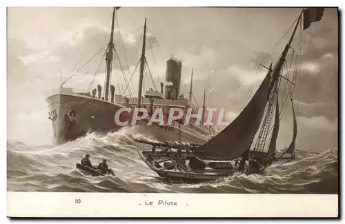 Cartes postales Bateau Paquebot Le pilote